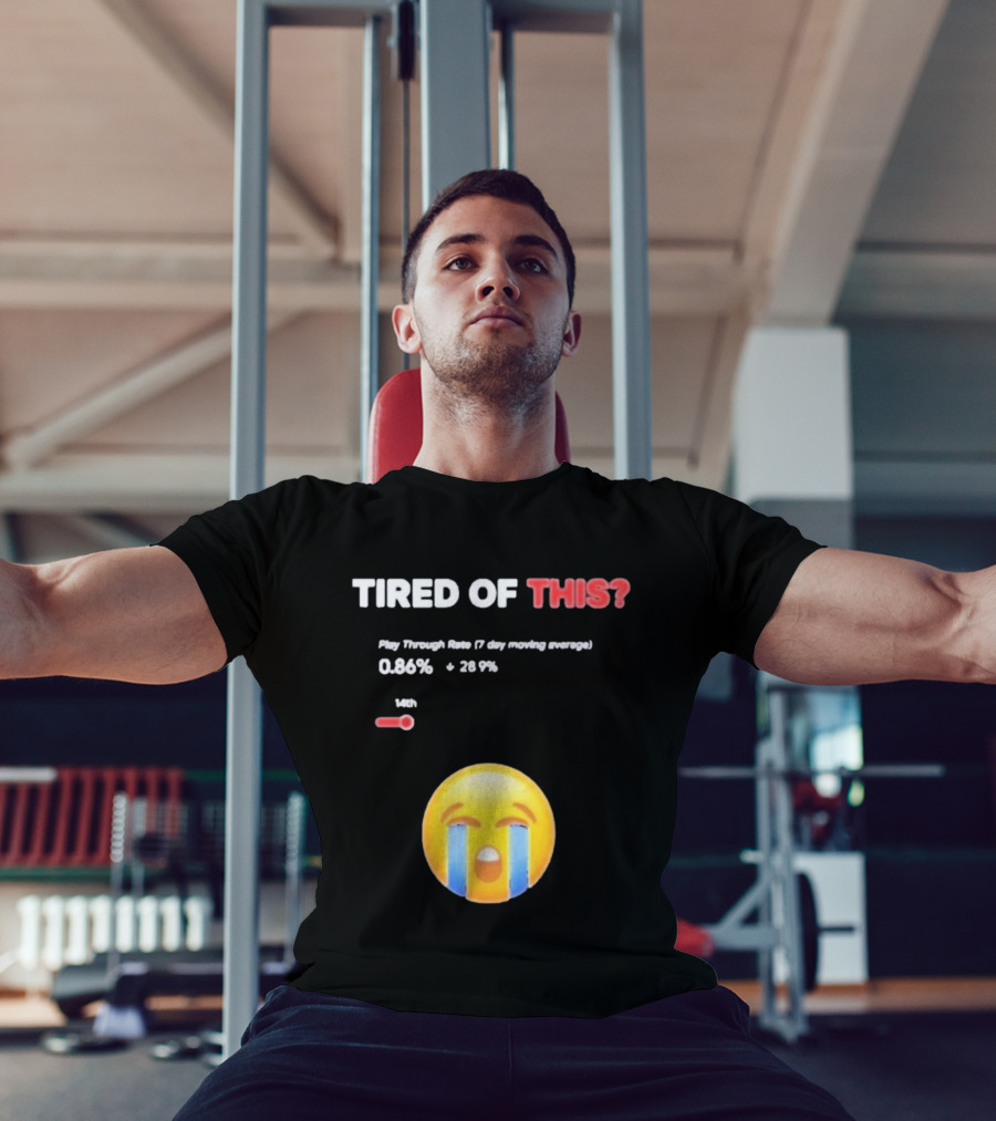 Tired Of This Play Through Rate 0.86% Crying Emoji Trend T-Shirt