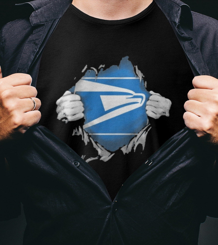 USPS Ripped Chest Superhero Torn Employee T-Shirt
