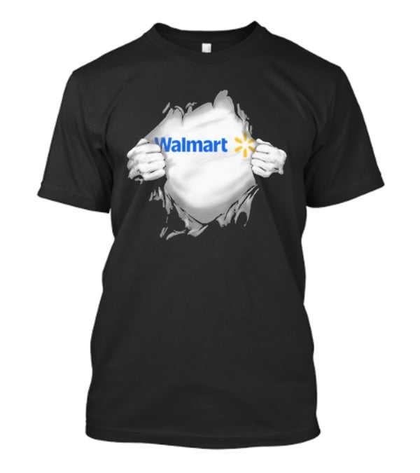 Walmart Ripped Chest Superhero Torn Employee T-Shirt