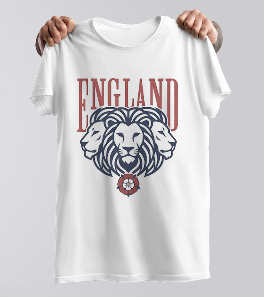 England Three Lions Tudor Rose Crest T-Shirt