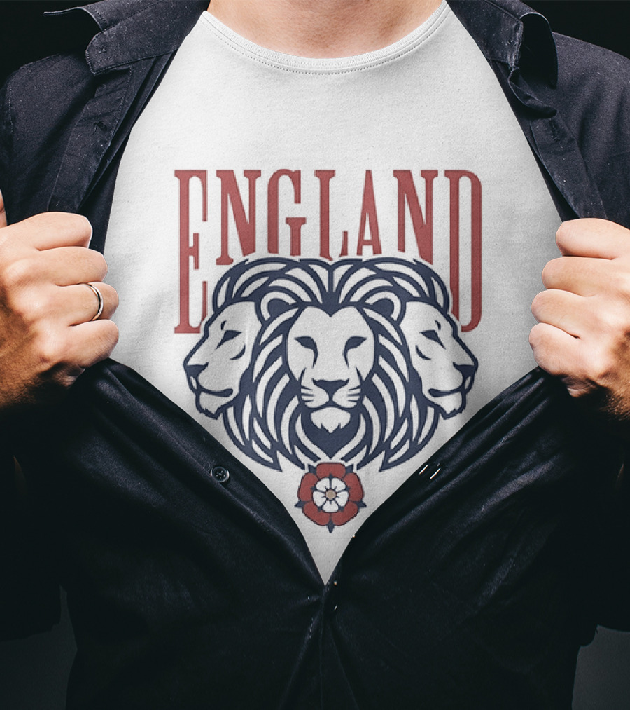 England Three Lions Tudor Rose Crest T-Shirt