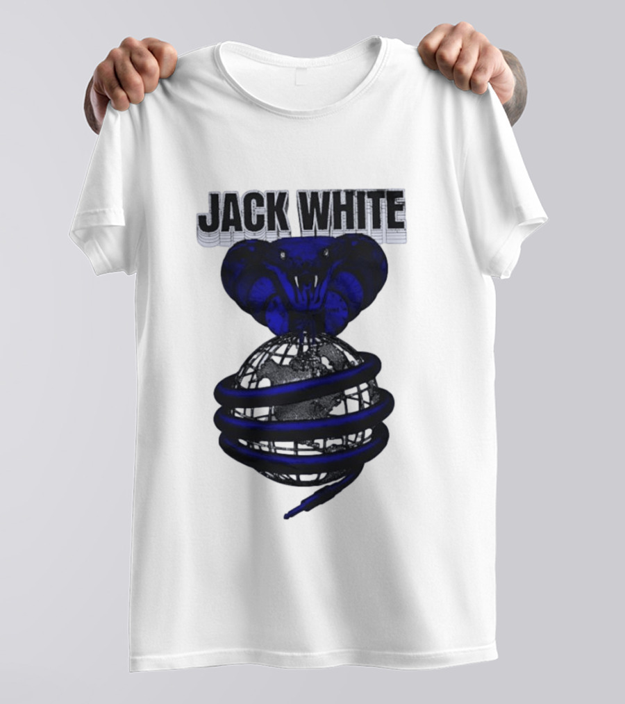 Jack White Cobra Wrapped Around Globe Music Band T-Shirt