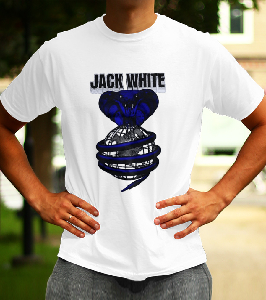 Jack White Cobra Wrapped Around Globe Music Band T-Shirt