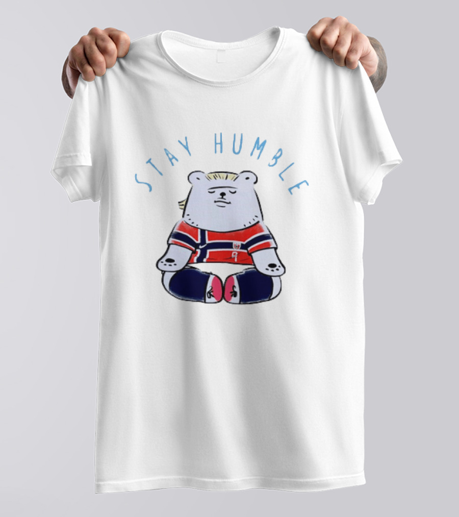 Stay Humble Meditating Bear Norway Erling Haaland Football Team T-Shirt