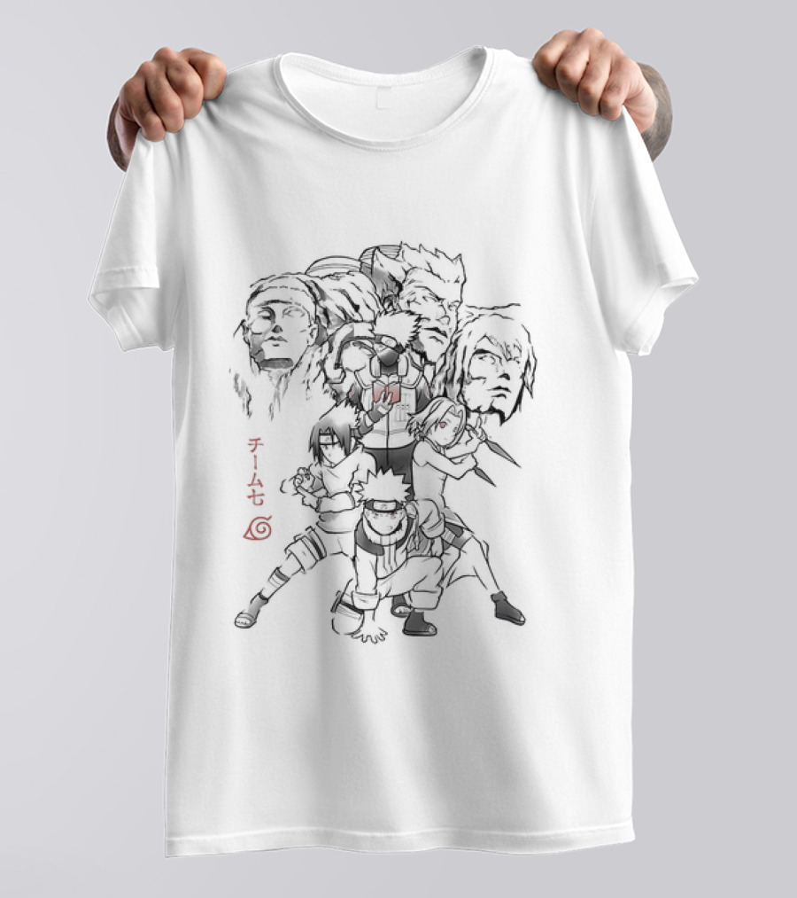 Team 7 Naruto Sasuke Sakura Kakashi Hatake Naruto Shippuden Manga Characters T-Shirt