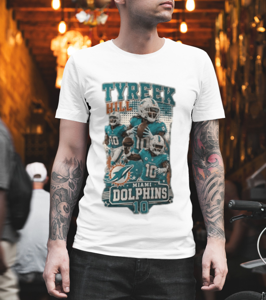 Tyreek Hill Miami Dolphins 10 Football T-Shirt