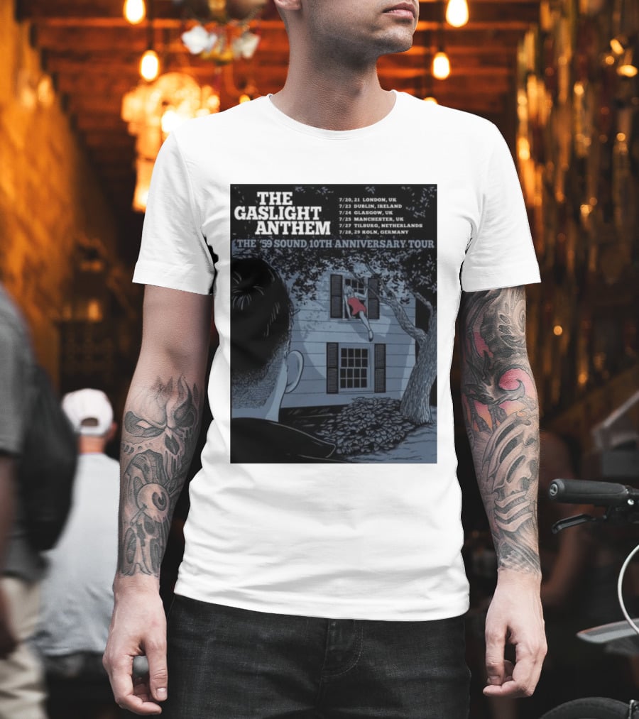 The Gaslight Anthem The '59 Sound 10th Anniversary Tour London Dublin Glasgow Manchester Tilburg Koln T-Shirt