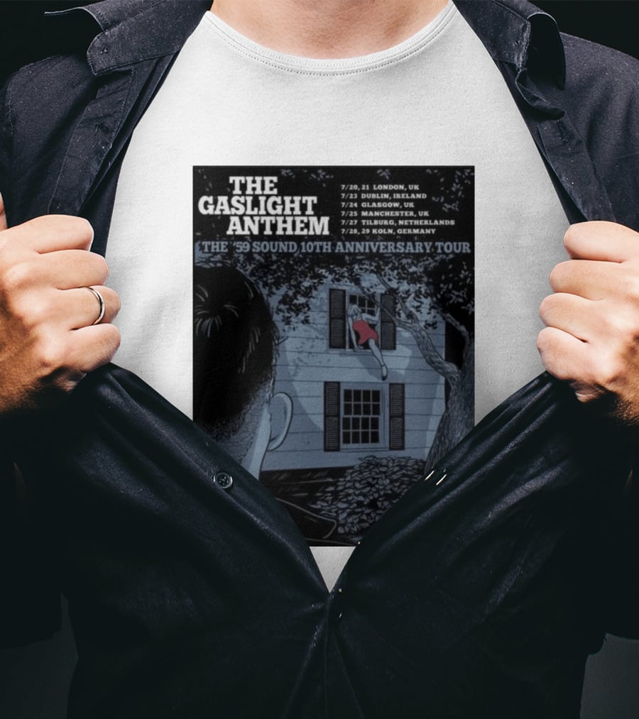 The Gaslight Anthem The '59 Sound 10th Anniversary Tour London Dublin Glasgow Manchester Tilburg Koln T-Shirt