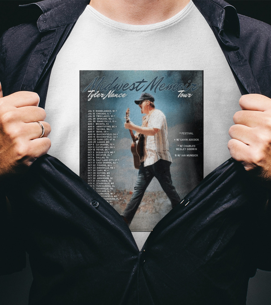 Midwest Memoir Tyler Nance Tour 2026 With Gavin Adcock Charles Wesley Godwin Ian Munsick T-Shirt