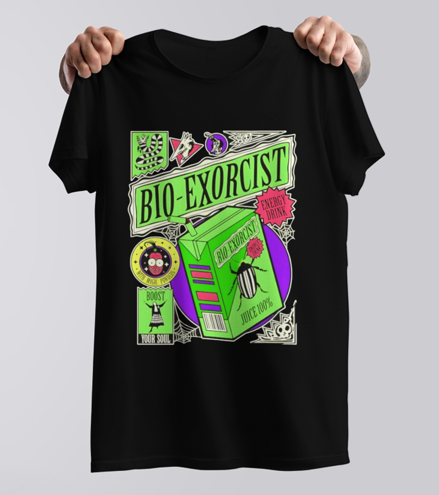 Bio Exorcist Energy Drink Juice 100% Boost Your Soul With Magic Powders T-Shirt