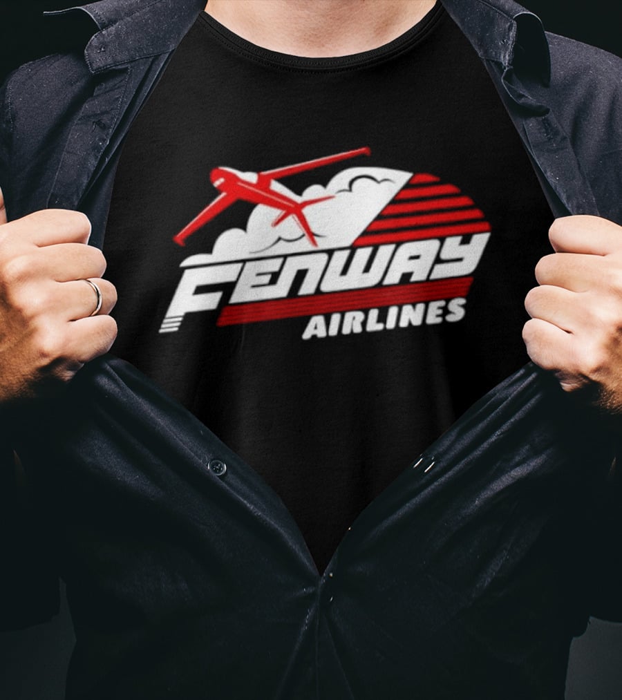 Boston Red Sox Fenway Airlines Baseball Team Vintage Pilot Urban Fan Gear T-Shirt