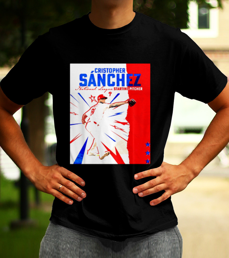 Cristopher Sánchez Philadelphia Phillies National League Starting Pitcher Red White Blue Stars T-Shirt