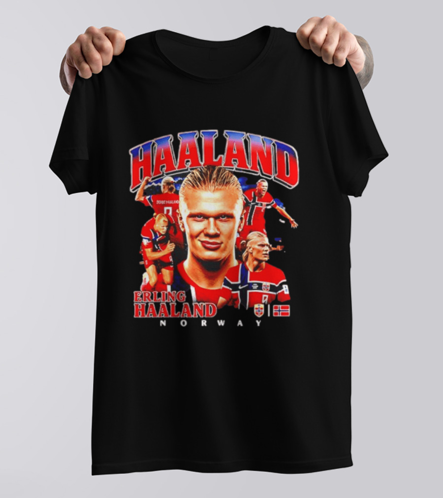 Erling Haaland Norway Football Legend Champion Norway Flag T-Shirt