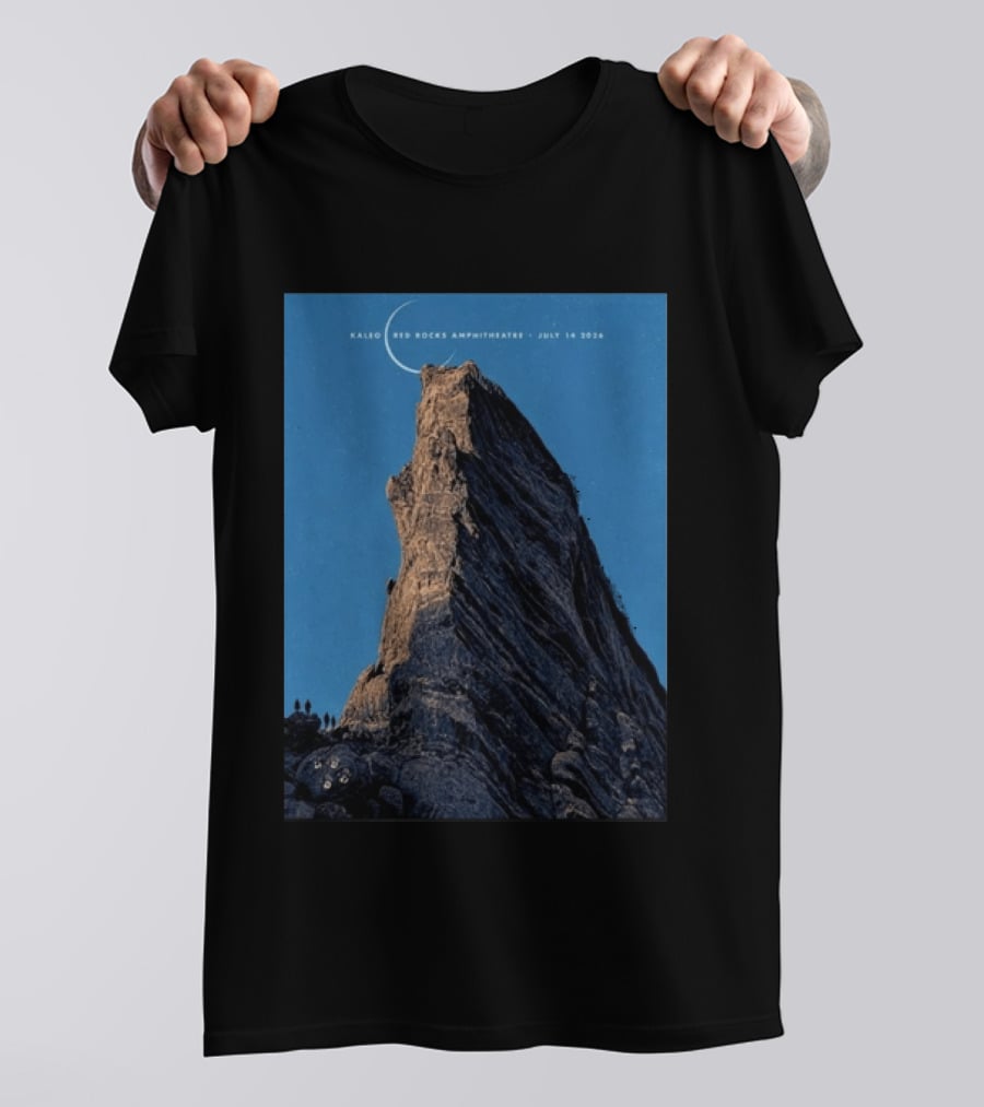 Kaleo Red Rocks Amphitheatre July 14 2026 Show Rocky Landscape Moonlit Scene T-Shirt