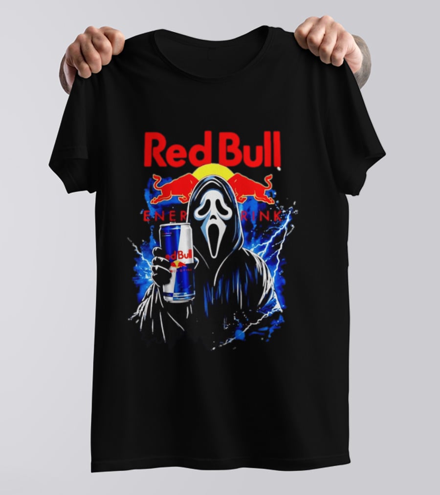 Red Bull Energy Drink Ghostface Scream Bootleg T-Shirt