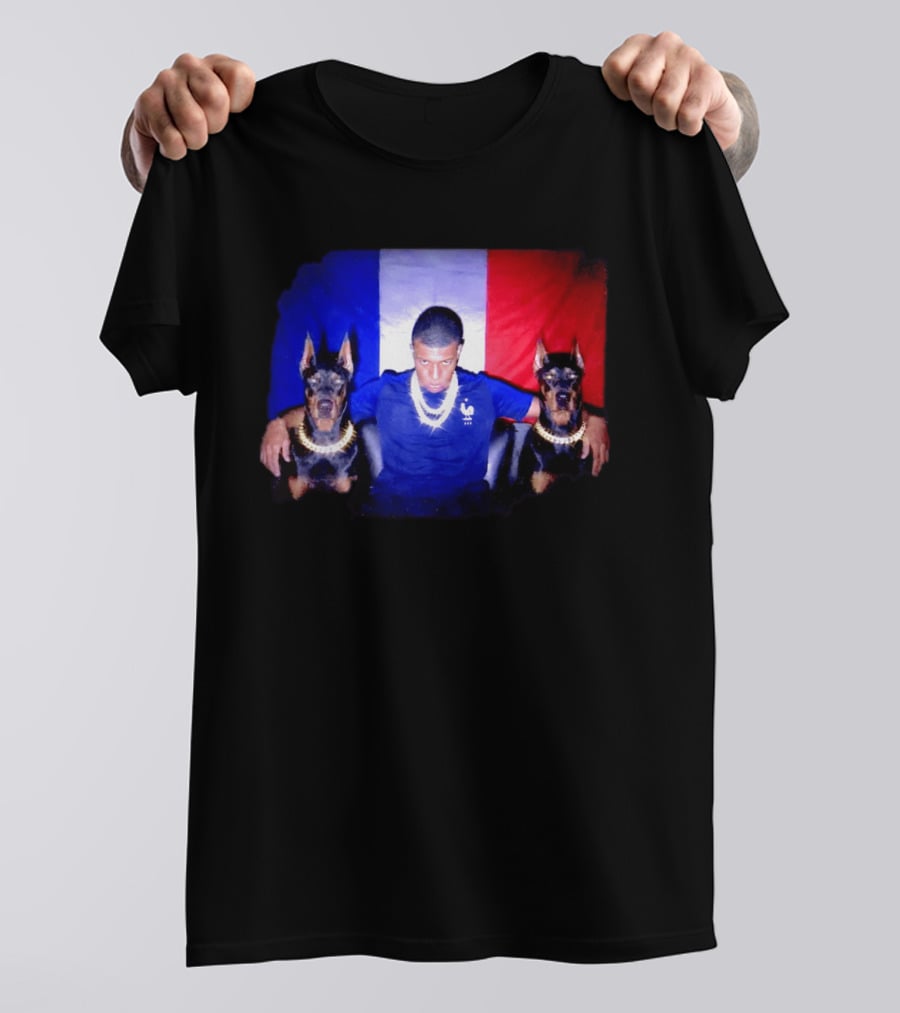 Kylian Mbappe France National Football Team With Dogs French Flag T-Shirt