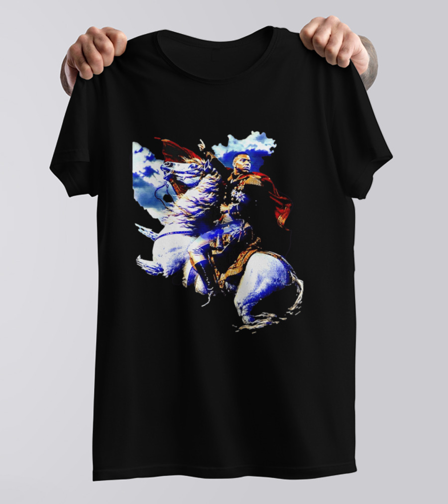 Kylian Mbappe Napoleon Bonaparte Crossing Alps Painting Horse Rider T-Shirt