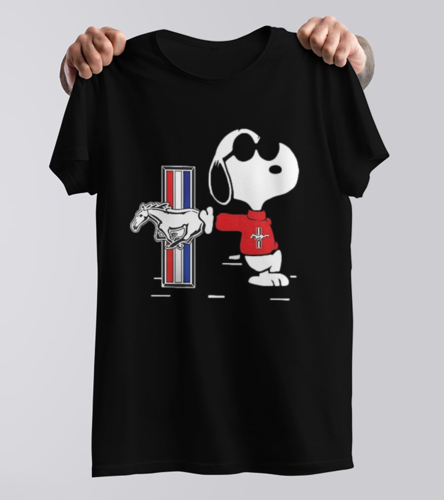 Snoopy Peanuts Ford Mustang Red Sweater Classic Mustang Pony T-Shirt
