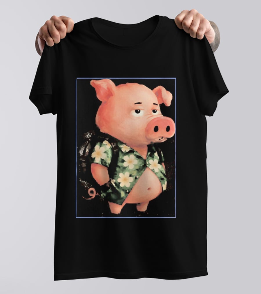 Nice Enjoy The Little Things Hawaiian Pig Floral T-Shirt