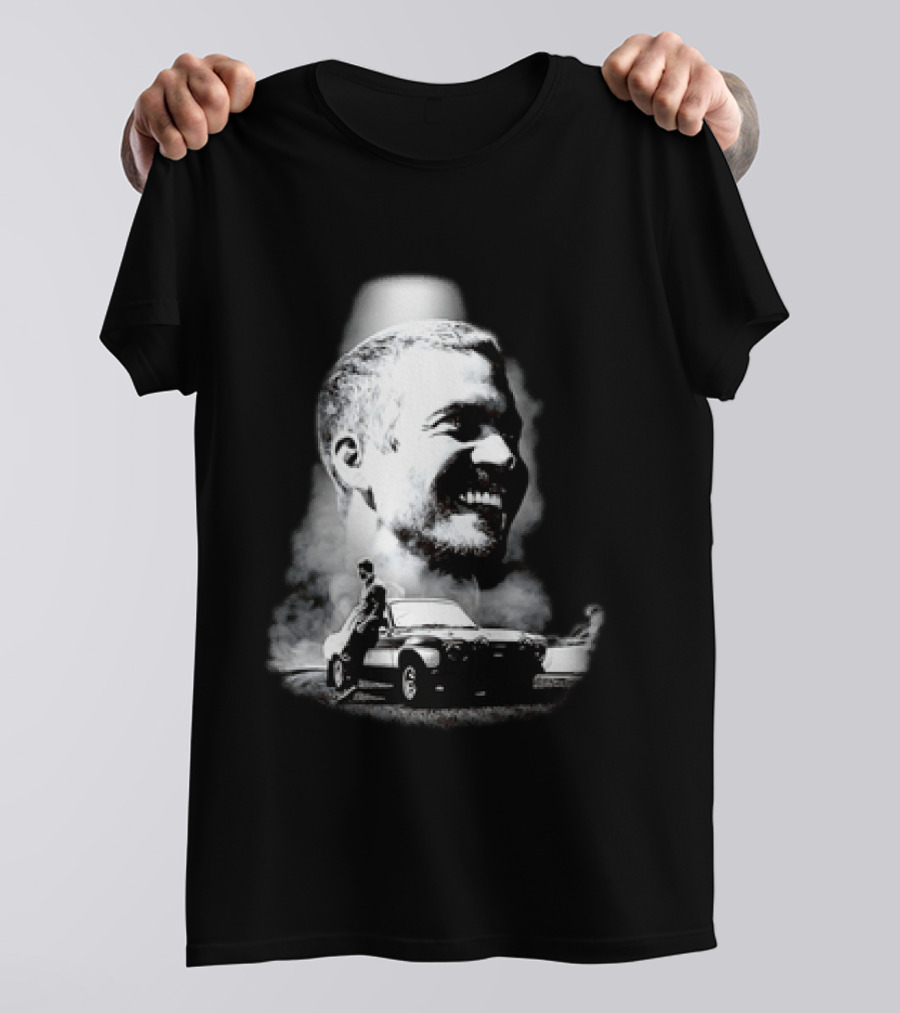 Paul Walker Fast And Furious Tribute With Classic Car Scene T-Shirt