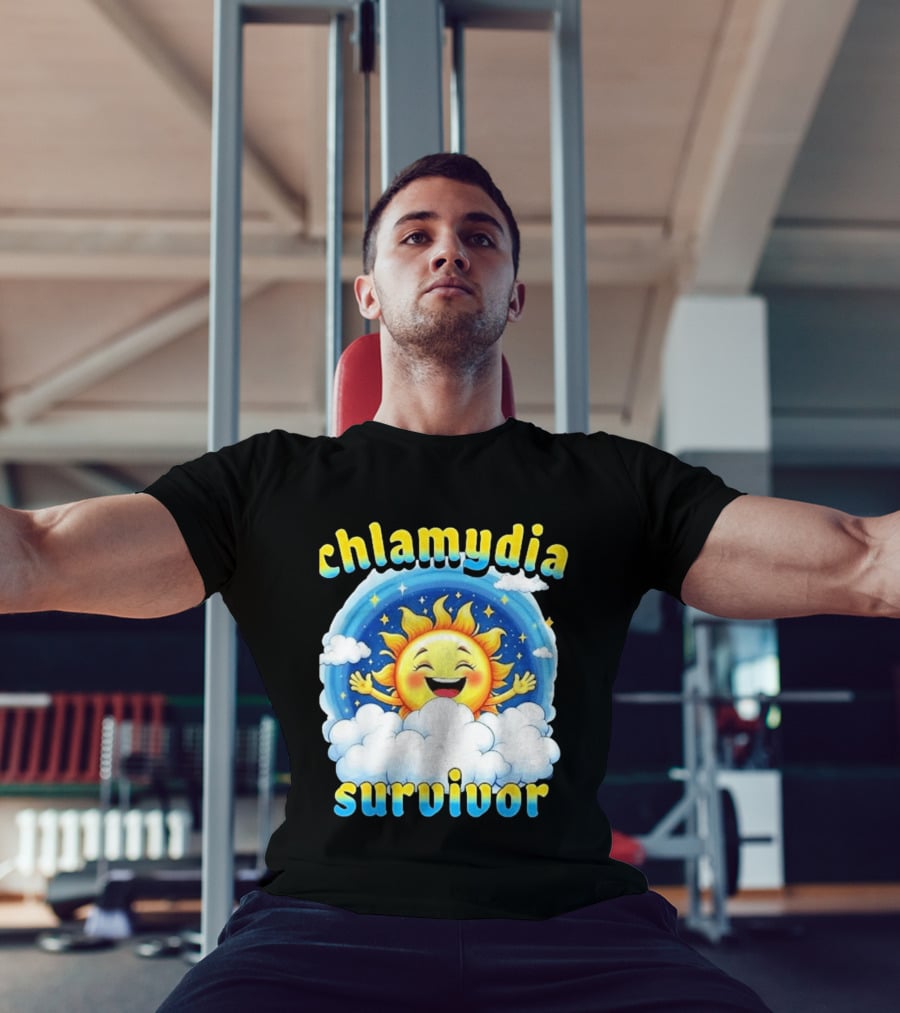 Chlamydia Survivor Sun Cartoon Humor Clouds Sky T-Shirt