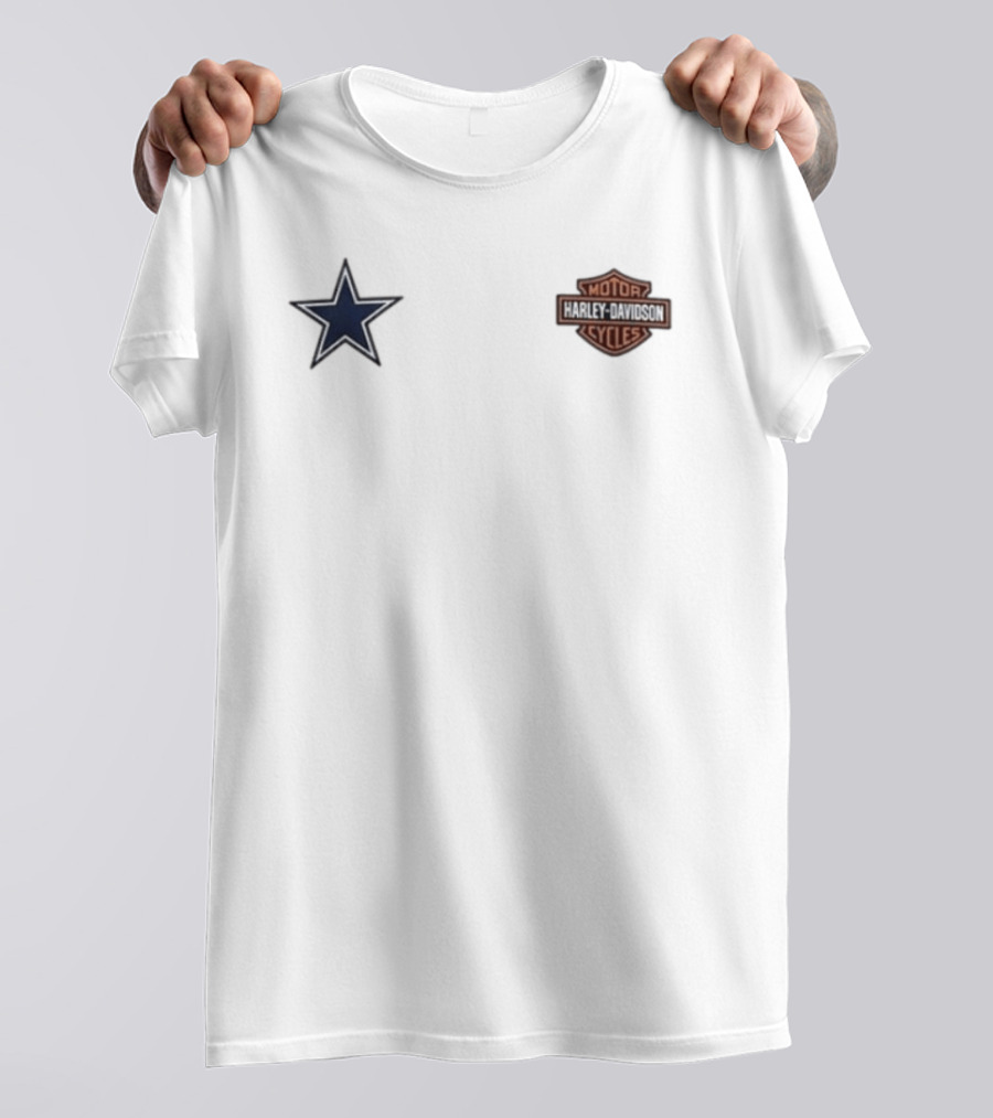 Dallas Cowboys Harley Davidson Ride Loud Sundays Roll Built For Game Day T-Shirt