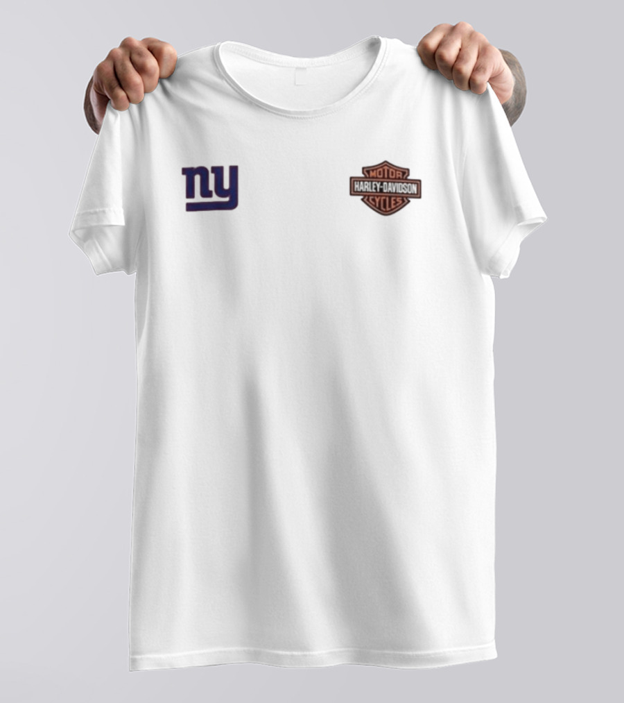 New York Giants Harley Davidson Motor Ride Loud Sundays Roll Built For Game Day T-Shirt