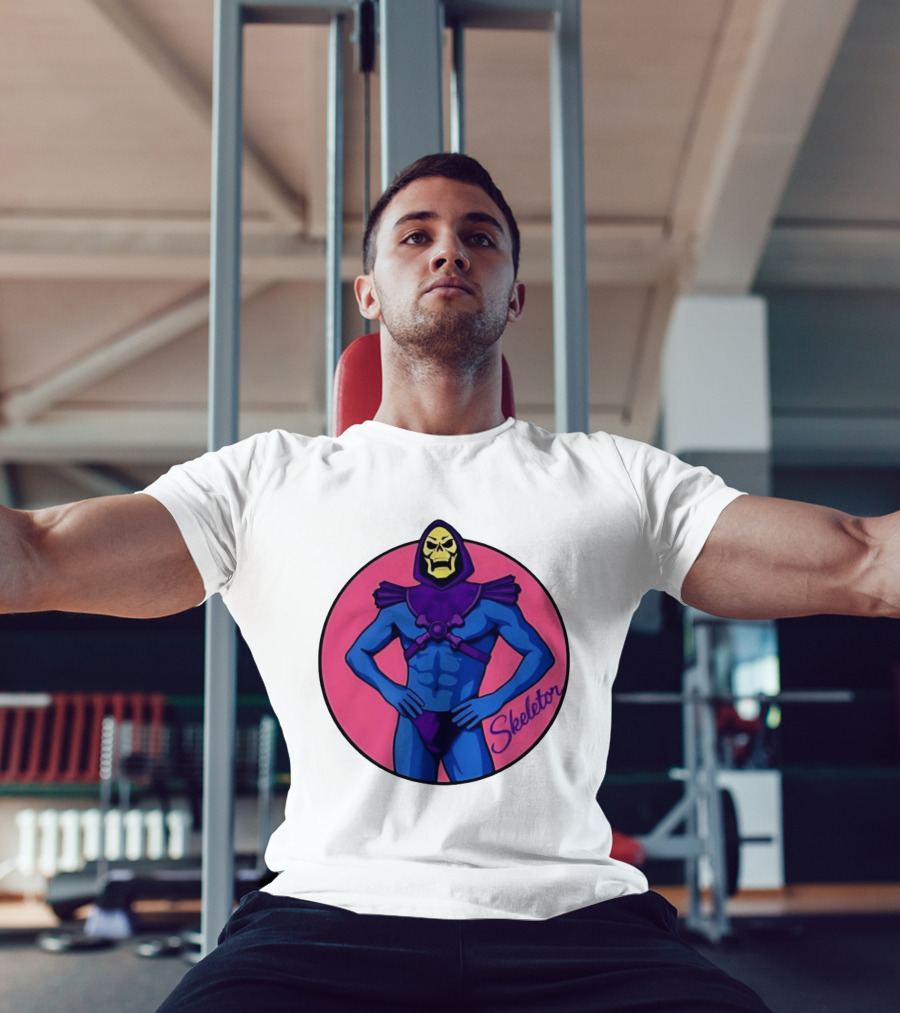 Skeletor Powerful Stance Pink T-Shirt