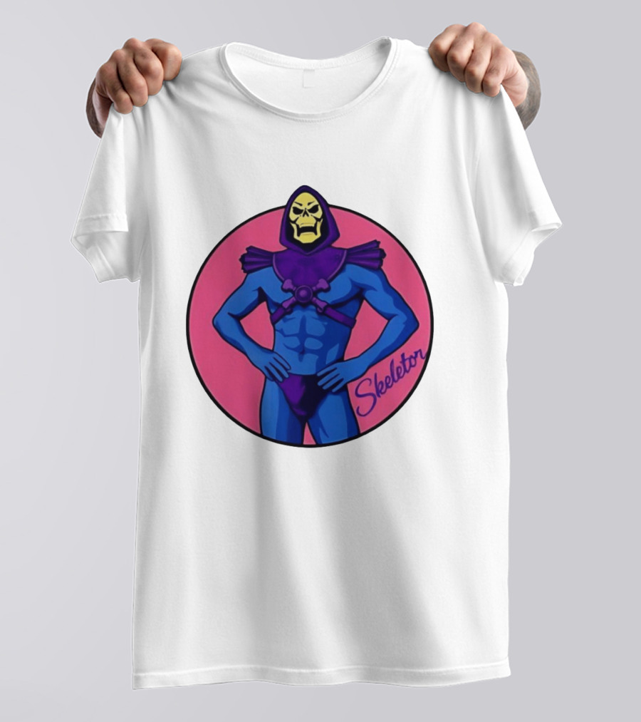 Skeletor Powerful Stance Pink T-Shirt