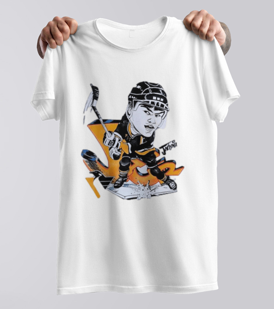 Jaromir Jagr Animated Pittsburgh Penguins Hockey Stick Action T-Shirt