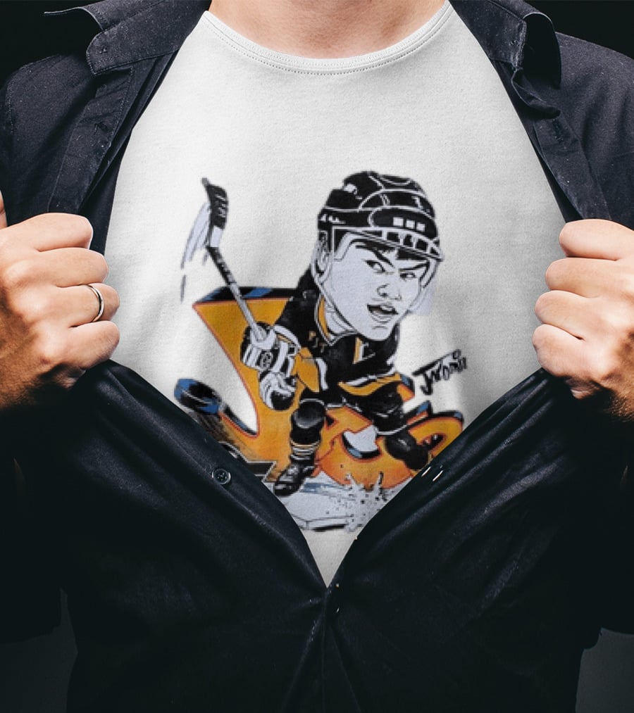 Jaromir Jagr Animated Pittsburgh Penguins Hockey Stick Action T-Shirt