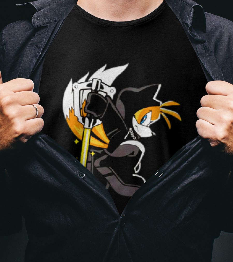 GoblinTengu Yellow Black Hooded Cat Keyblade Warrior T-Shirt