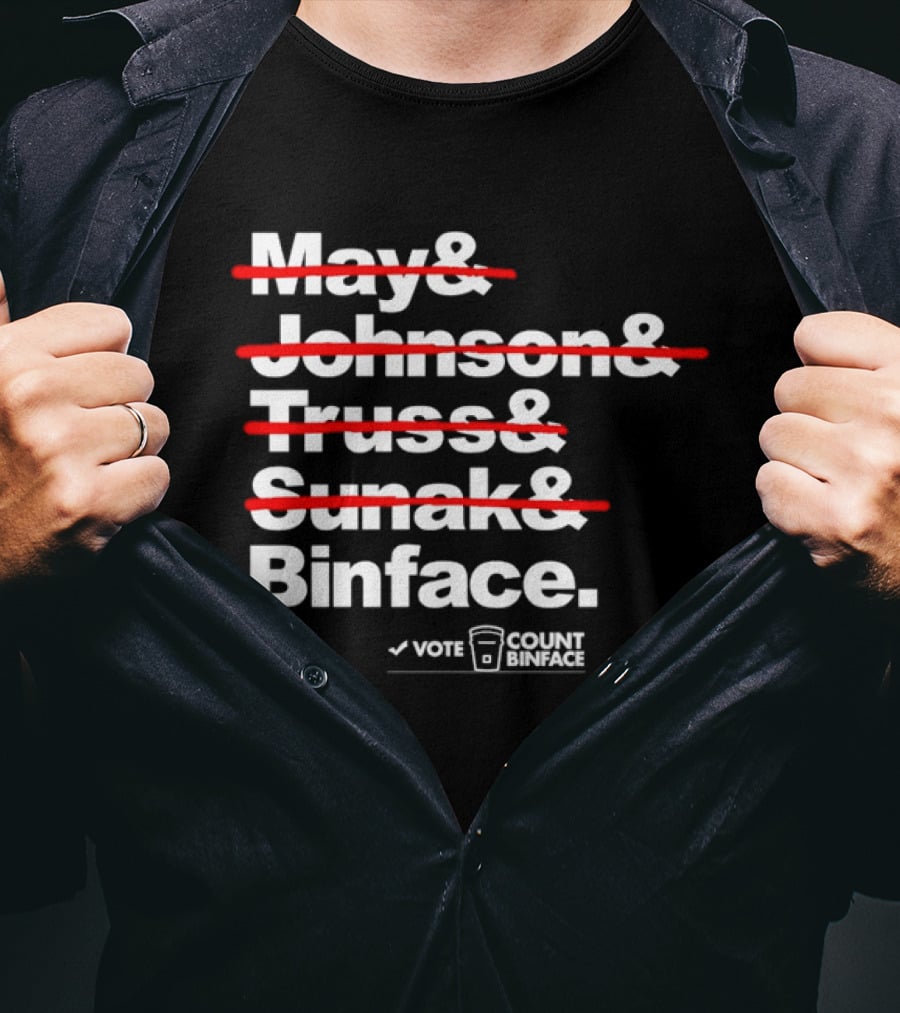 Vote Count Binface May Johnson Truss Sunak Binface Clacton 2026 T-Shirt
