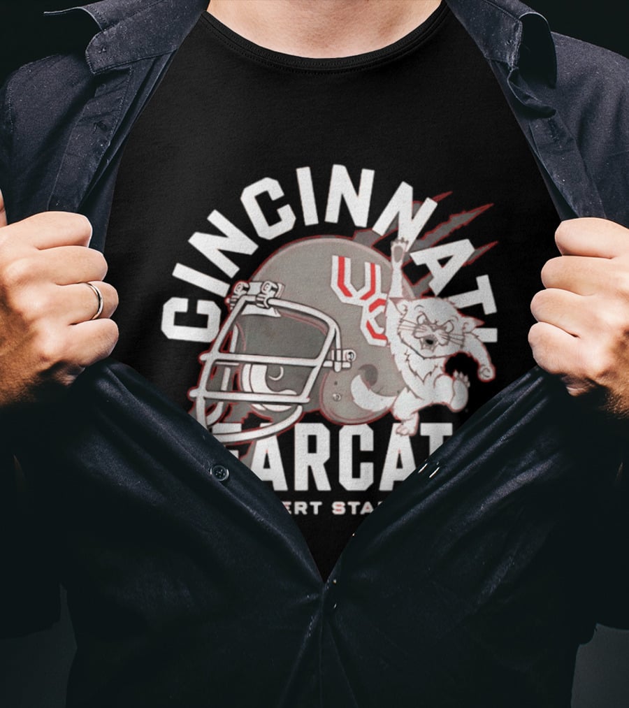 Cincinnati Bearcats Nippert Stadium Football Helmet T-Shirt