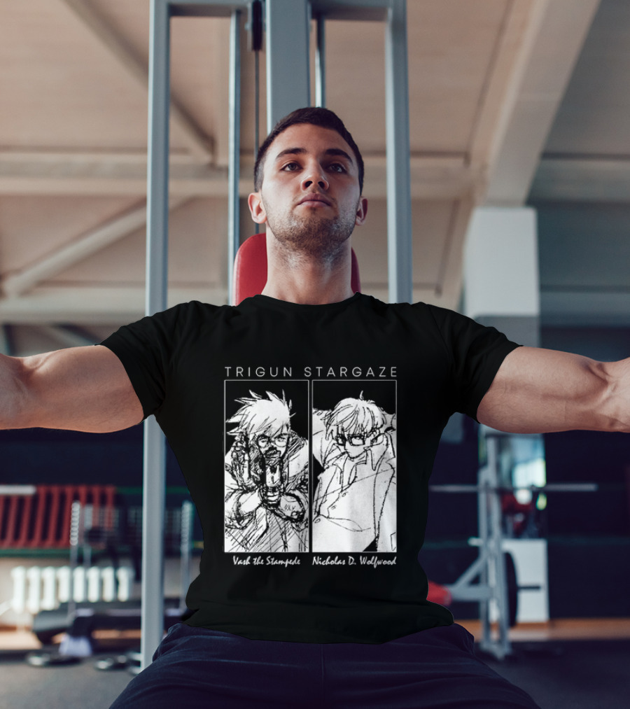 Trigun Stargaze Vash The Stampede Nicholas D. Wolfwood Manga T-Shirt