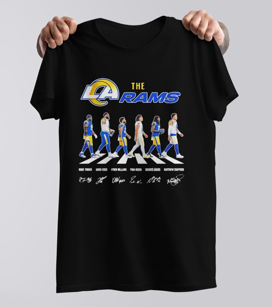 Kobie Turner Jared Verse Kyren Williams Puka Nacua Davante Adams Matthew Stafford The Rams Abbey Road NFL Players T-Shirt
