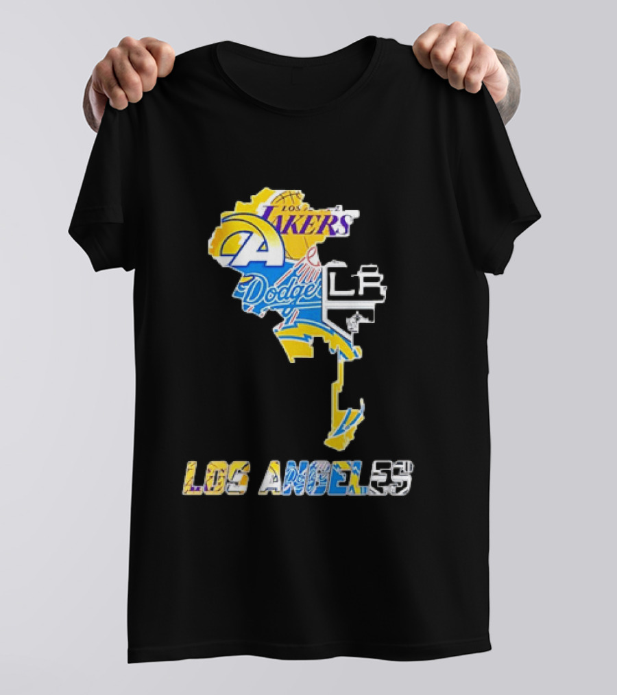 Los Angeles Lakers Rams Dodgers LA Kings Chargers Sports Team Logos T-Shirt
