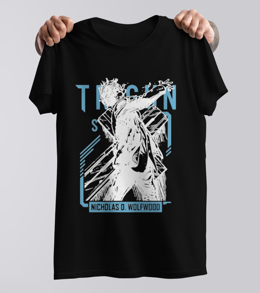 Trigun Stampede Nicholas D Wolfwood Cross Sketch T-Shirt