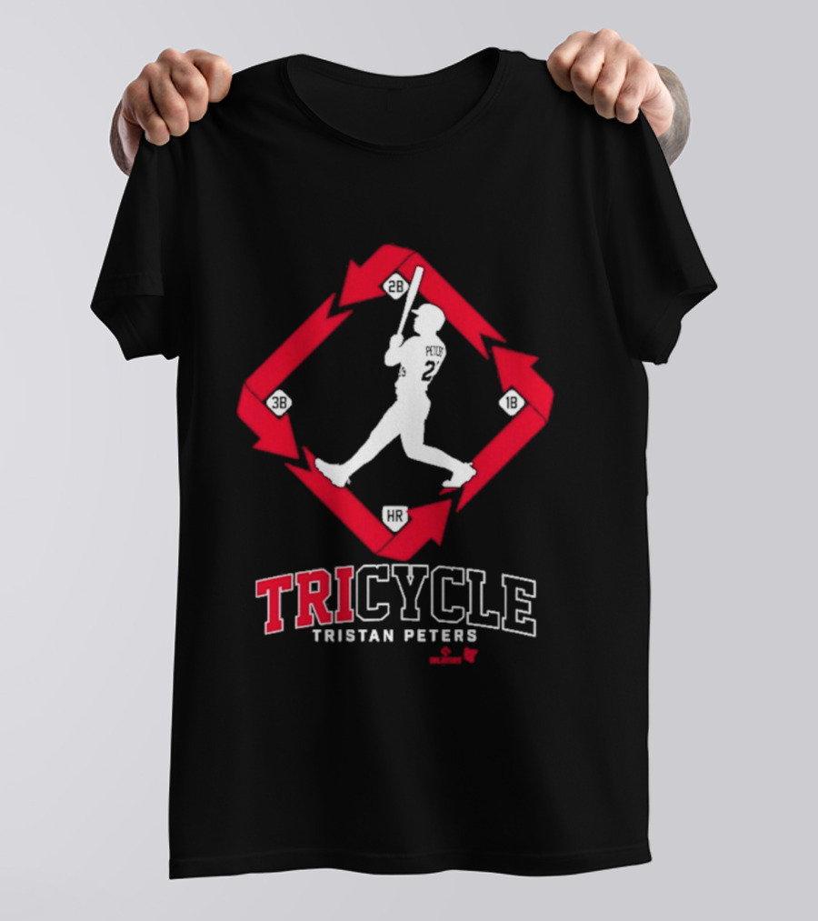 Tristan Peters TriCycle Baseball Player Number 2 Red Arrow Diamond T-Shirt
