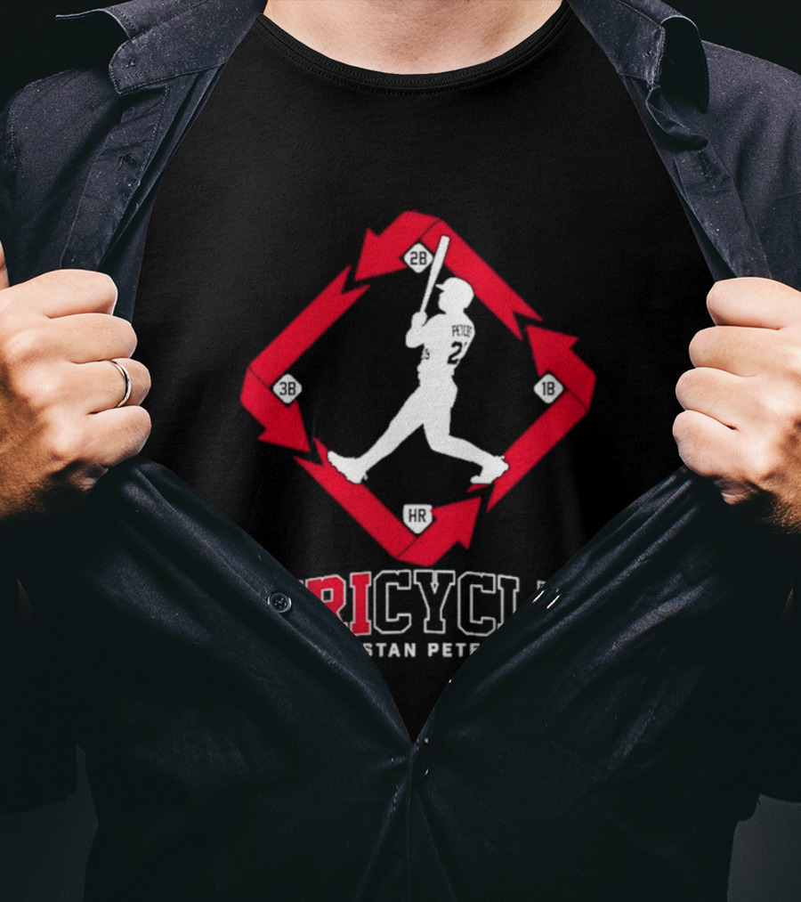 Tristan Peters TriCycle Baseball Player Number 2 Red Arrow Diamond T-Shirt