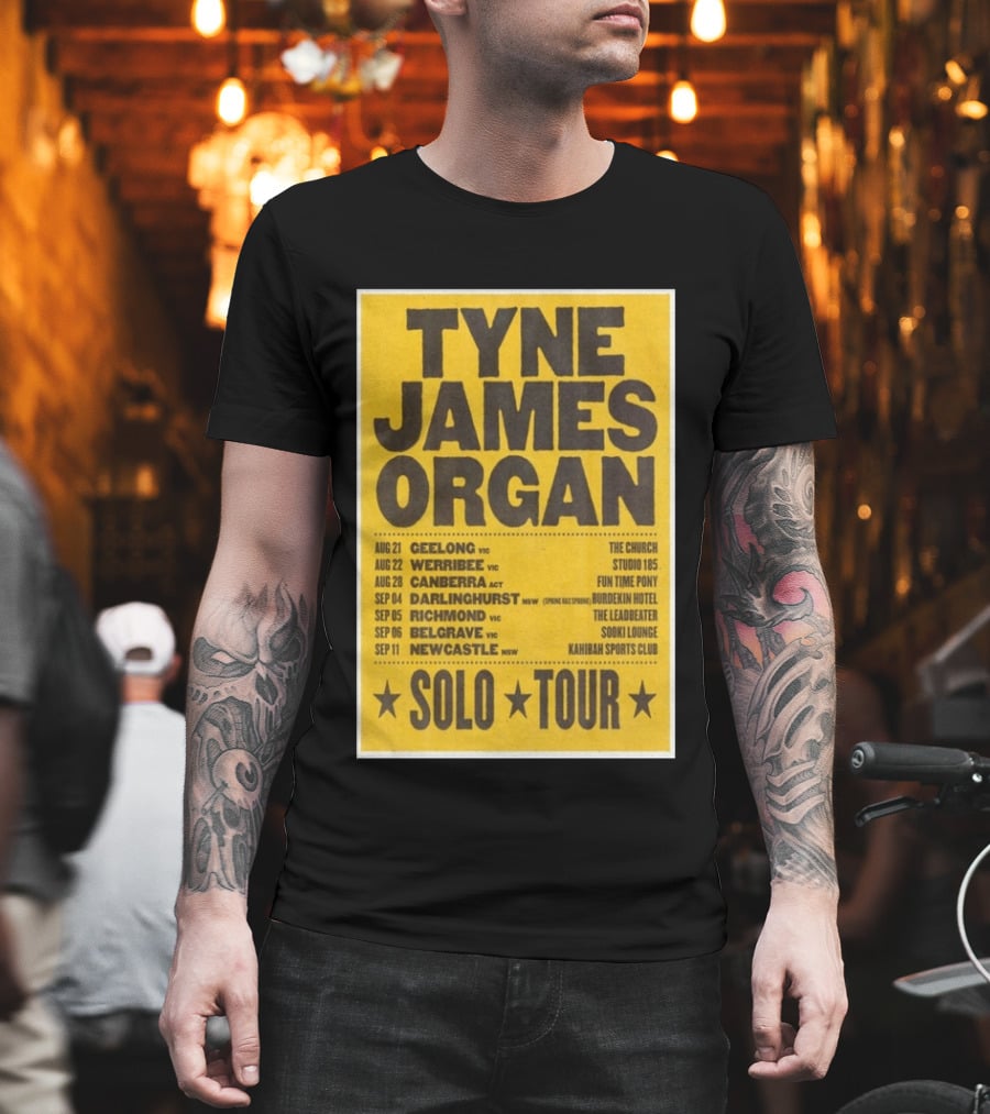TYNE JAMES ORGAN Australian Solo Tour 2026 Geelong Werribee Canberra Dates Venues T-Shirt