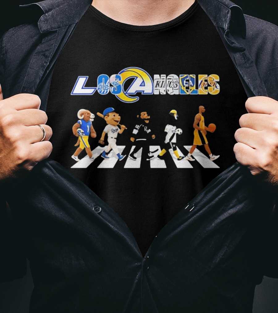 Los Angeles Dodgers Rams Kings Galaxy Lakers Abbey Road Walk T-Shirt