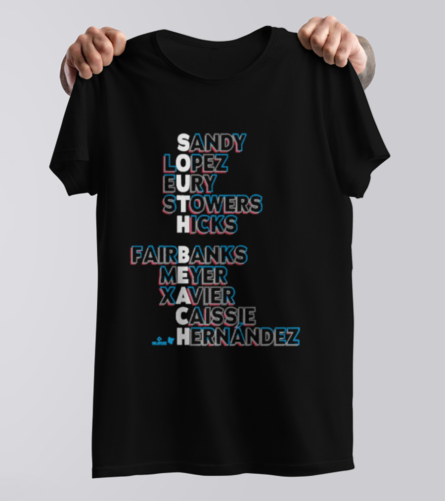 Miami Baseball Sandy Lopez Bury Stowers Hicks Fairbanks Meyer Xavier Caissie Hernandez South Beach Names 2026 T-Shirt