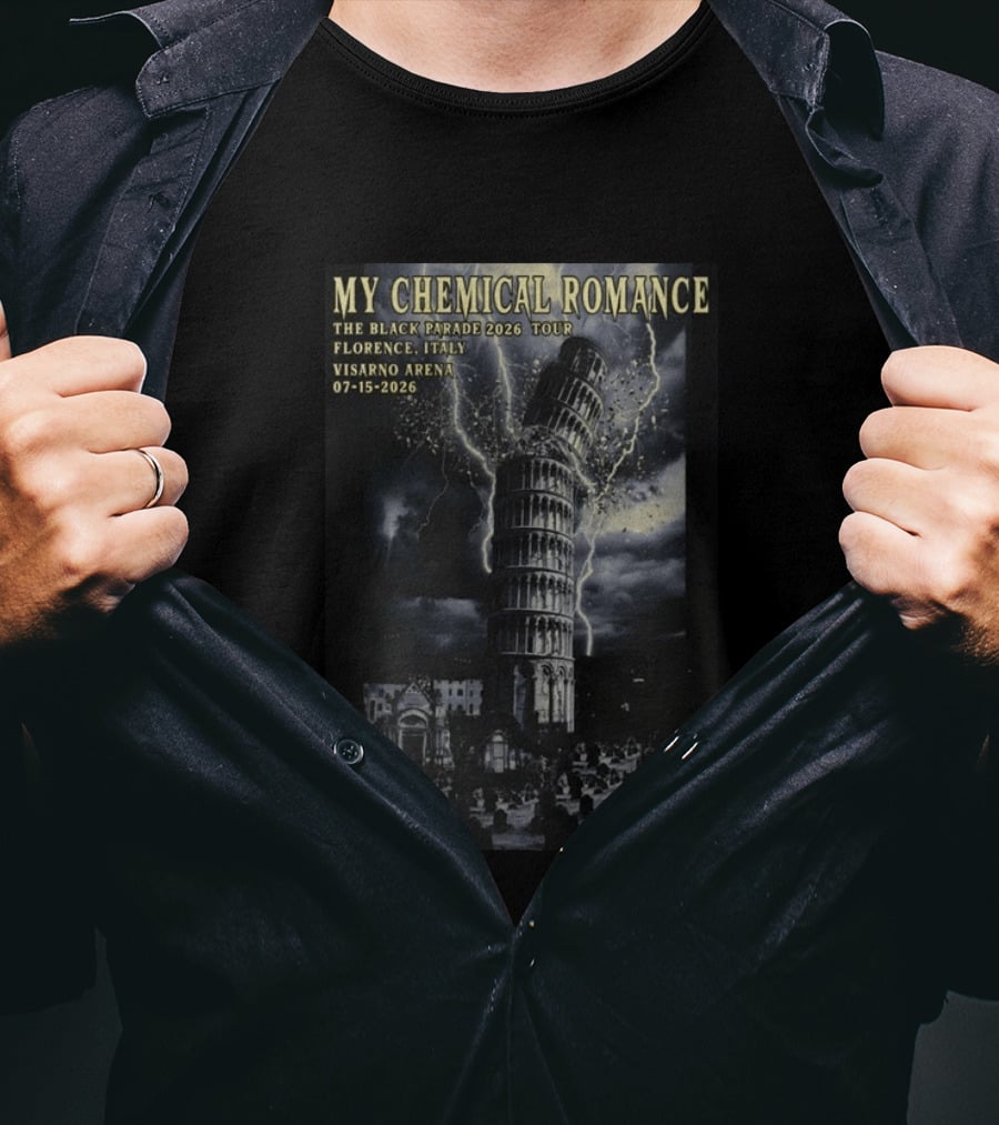My Chemical Romance The Black Parade 2026 Tour Visarno Arena Florence Italy Jul 15 2026 T-Shirt