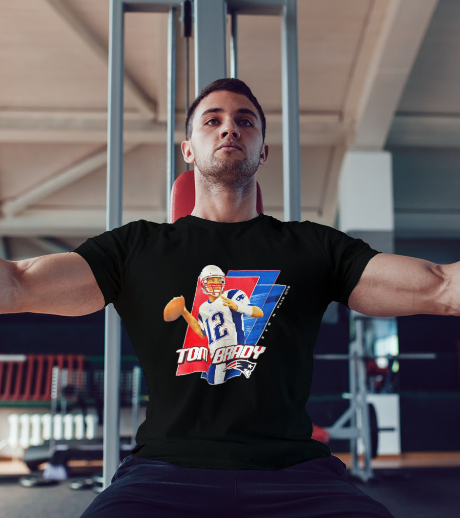 New England Patriots Tom Brady 12 Football Quarterback Iconic Action Pose T-Shirt