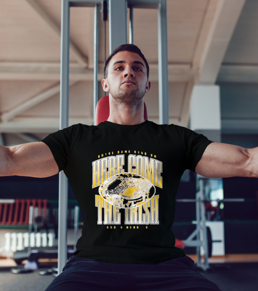 Notre Dame Stadium Here Come The Irish Football T-Shirt