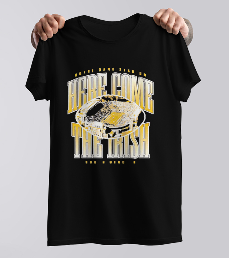 Notre Dame Stadium Here Come The Irish Football T-Shirt