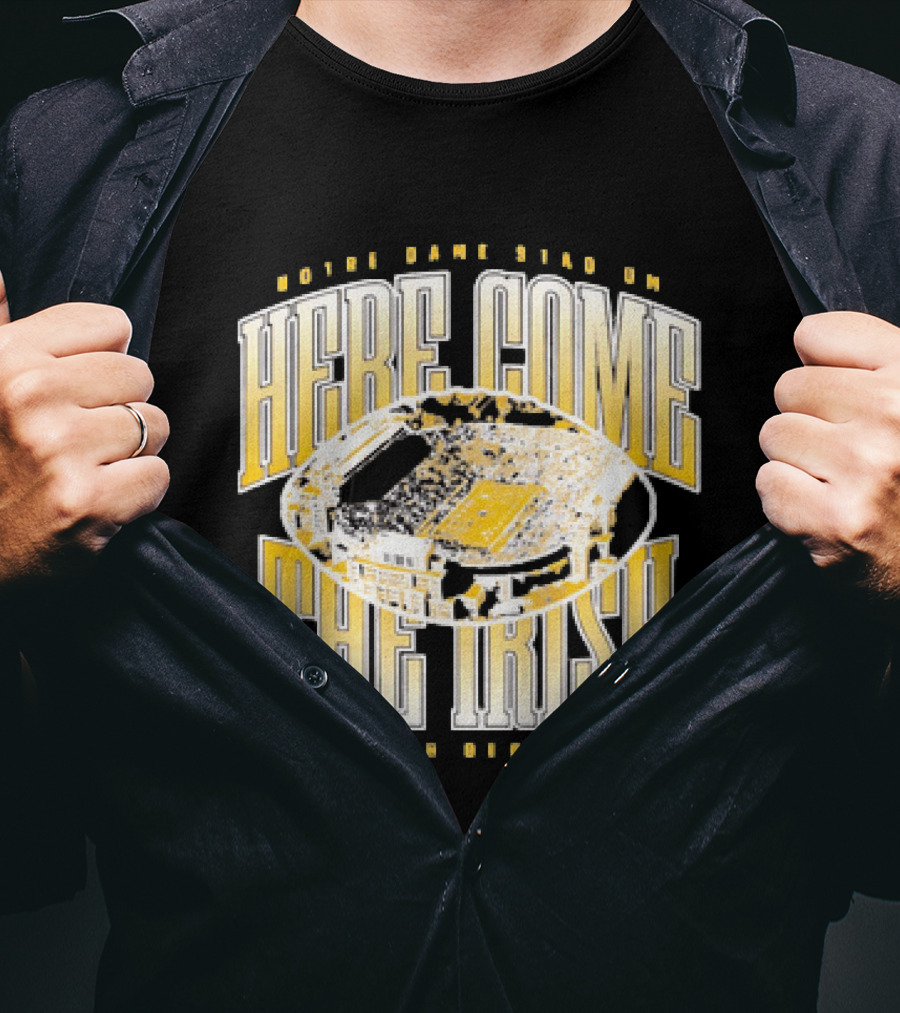 Notre Dame Stadium Here Come The Irish Football T-Shirt