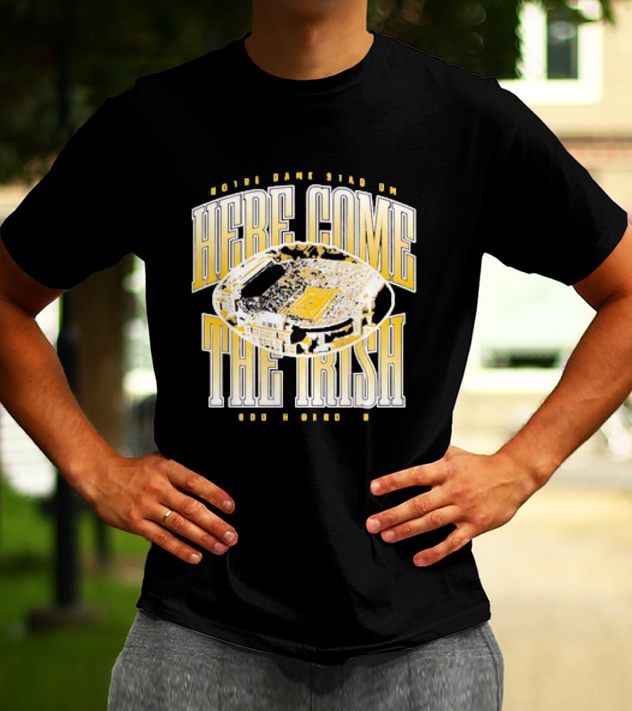 Notre Dame Stadium Here Come The Irish Football T-Shirt