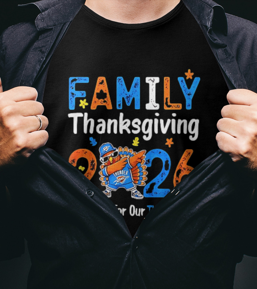 Family Thanksgiving 2026 Thankful For Our Thunder Crew Dabbing Turkey T-Shirt